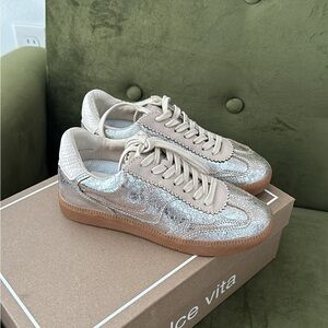 Dolce Vita Silver Distressed Notice Sneakers